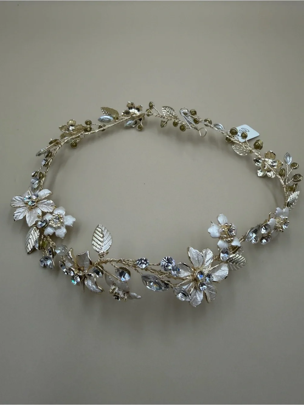 Gold Floral Crystal Bridal Hair Vine Wedding Headpiece NWT